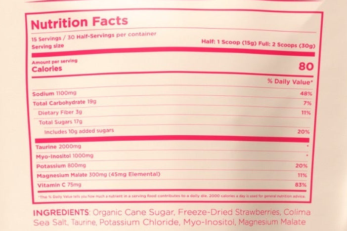 nutrition facts & ingredient list